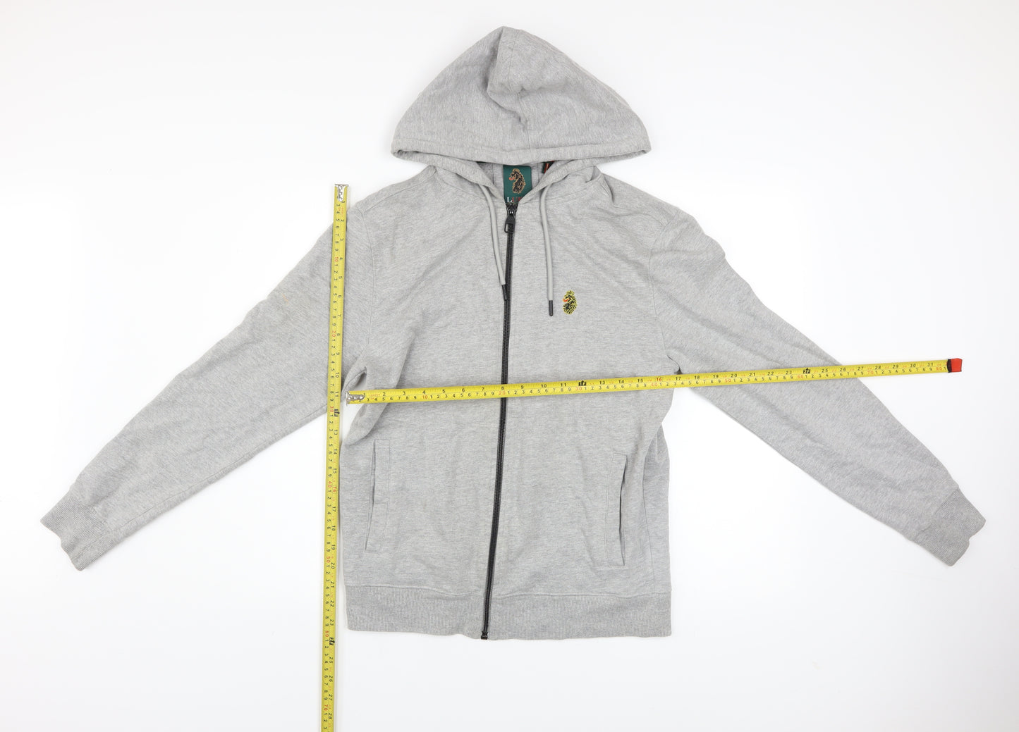 Luke Sport Men's Grey Full Zip Hoodie Medium Cotton Blend
