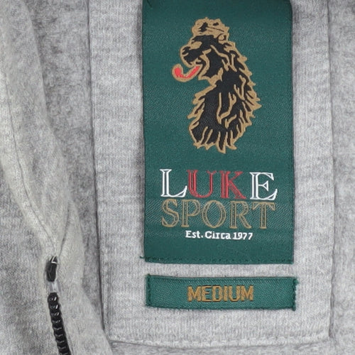 Luke Sport Men's Grey Full Zip Hoodie Medium Cotton Blend