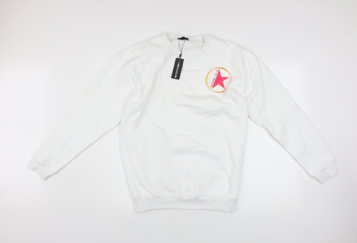 PrettyLittleThing Womens White Small Sweatshirt with Star Logo