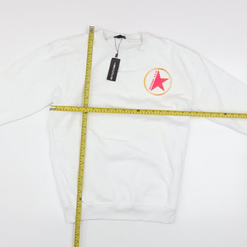 PrettyLittleThing Womens White Small Sweatshirt with Star Logo