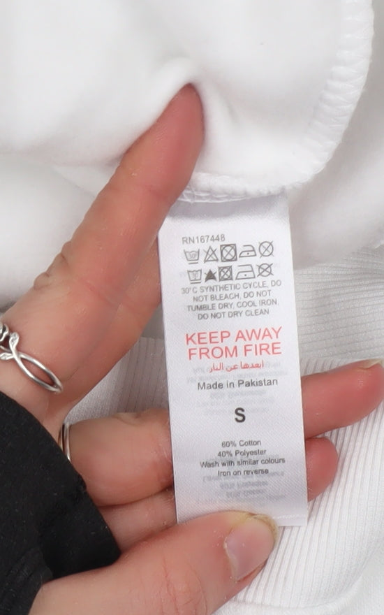 PrettyLittleThing Womens White Small Sweatshirt with Star Logo