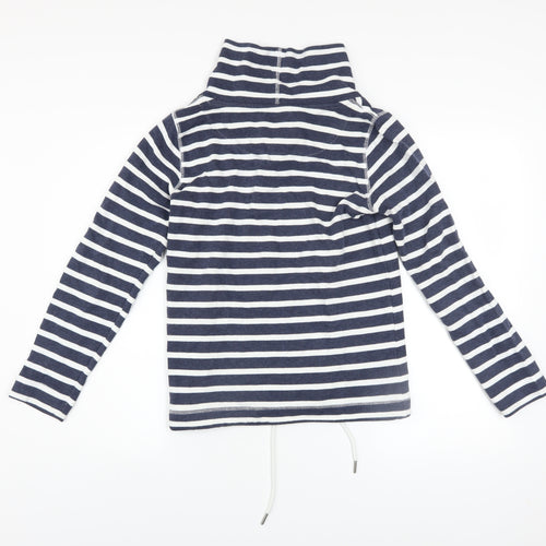Mantaray Women Navy White Striped Roll Neck Pullover Hoodie Size 10