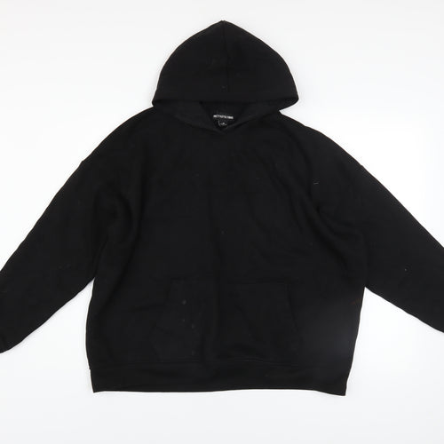 PrettyLittleThing Women Black Medium Pullover Hoodie Universal Logo