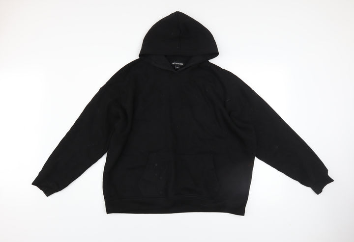 PrettyLittleThing Women Black Medium Pullover Hoodie Universal Logo