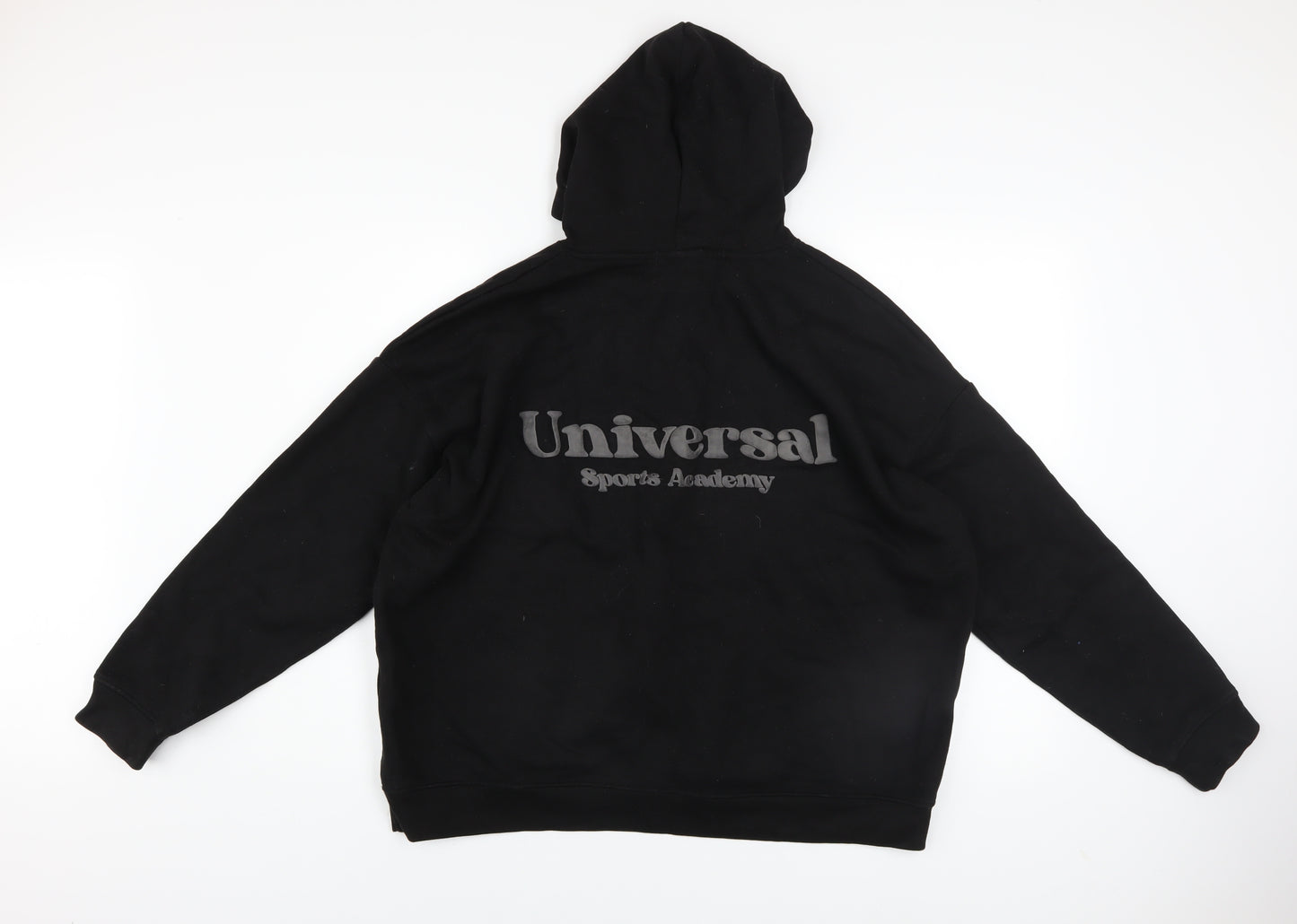 PrettyLittleThing Women Black Medium Pullover Hoodie Universal Logo