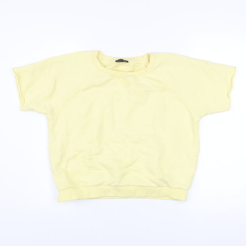 Topshop Women’s Yellow Short Sleeve Basic Crew Neck T-Shirt Size 8