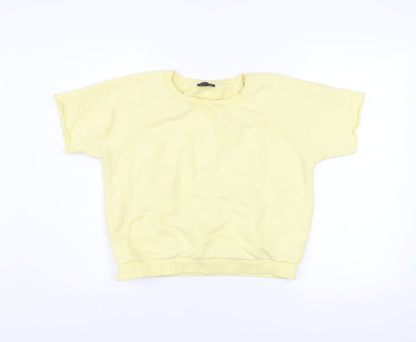 Topshop Women’s Yellow Short Sleeve Basic Crew Neck T-Shirt Size 8