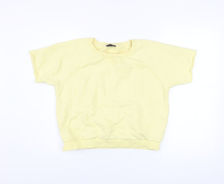 Topshop Women’s Yellow Short Sleeve Basic Crew Neck T-Shirt Size 8