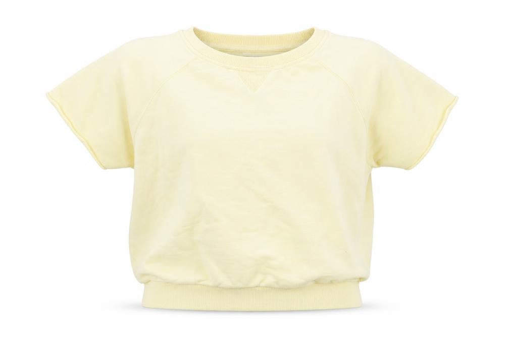 Topshop Women’s Yellow Short Sleeve Basic Crew Neck T-Shirt Size 8