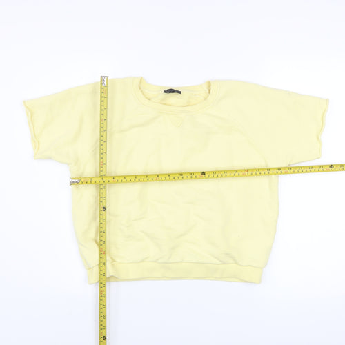 Topshop Women’s Yellow Short Sleeve Basic Crew Neck T-Shirt Size 8