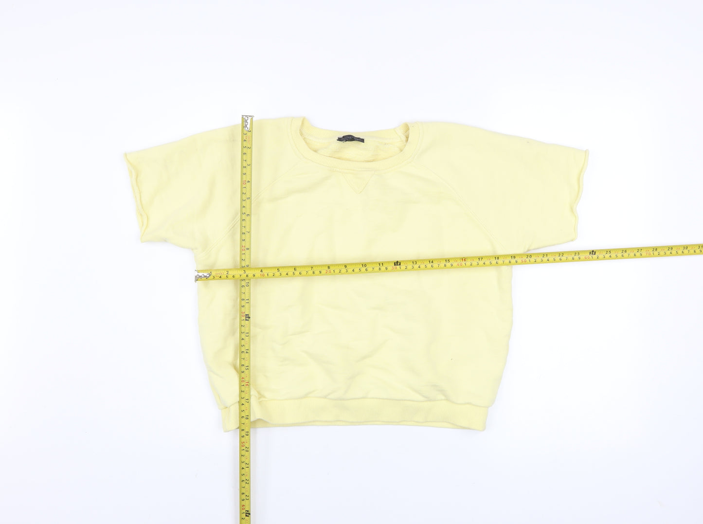 Topshop Women’s Yellow Short Sleeve Basic Crew Neck T-Shirt Size 8