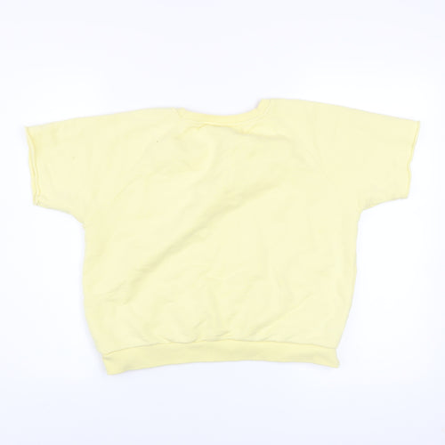 Topshop Women’s Yellow Short Sleeve Basic Crew Neck T-Shirt Size 8