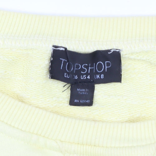 Topshop Women’s Yellow Short Sleeve Basic Crew Neck T-Shirt Size 8