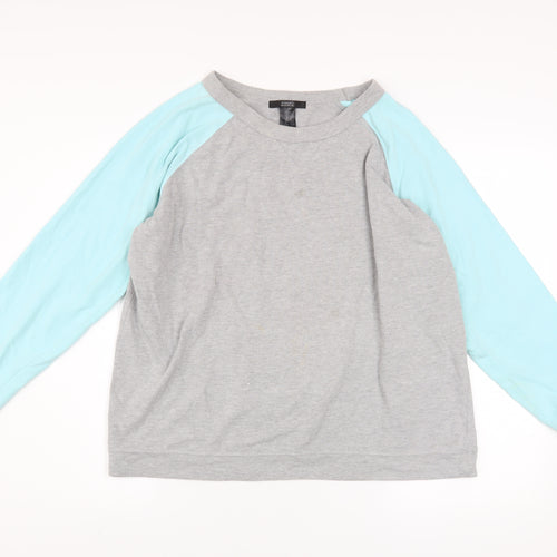 Ellos Women Grey & Light Blue Raglan Pullover Sweatshirt Size 18/19