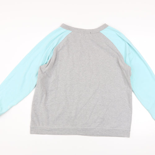 Ellos Women Grey & Light Blue Raglan Pullover Sweatshirt Size 18/19