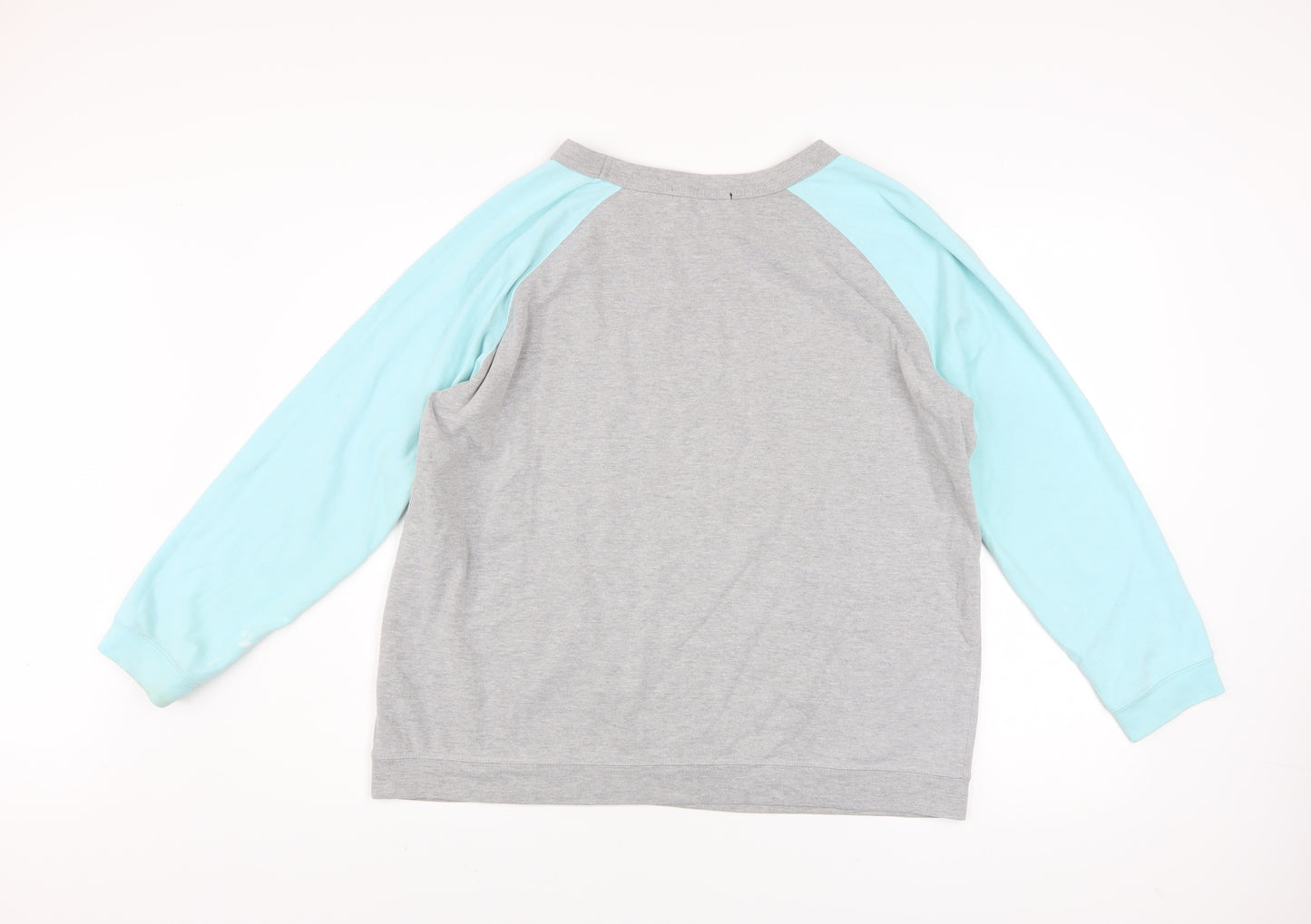 Ellos Women Grey & Light Blue Raglan Pullover Sweatshirt Size 18/19