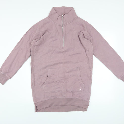 Next Womens Pink 1/4 Zip Pullover Sweatshirt Size Small