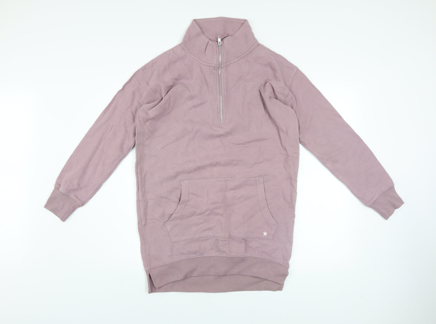 Next Womens Pink 1/4 Zip Pullover Sweatshirt Size Small