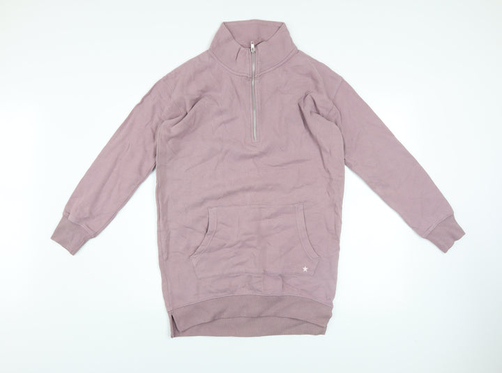 Next Womens Pink 1/4 Zip Pullover Sweatshirt Size Small