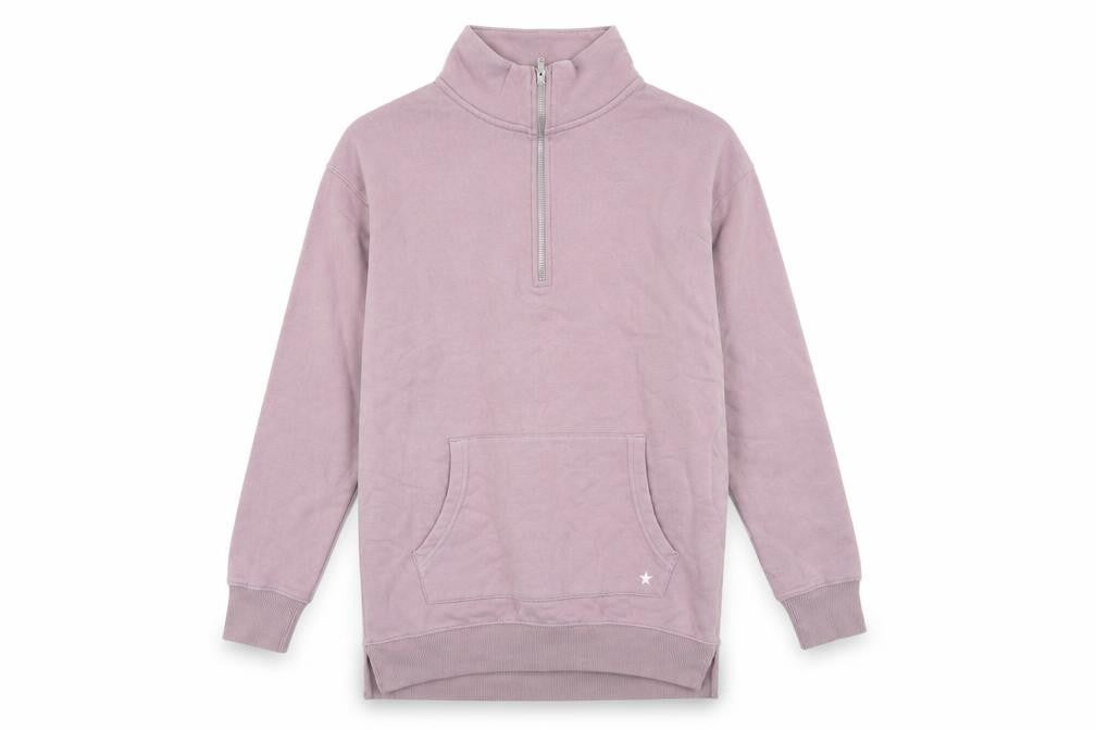 Front view of Next women’s pink 1/4 zip pullover sweatshirt size small