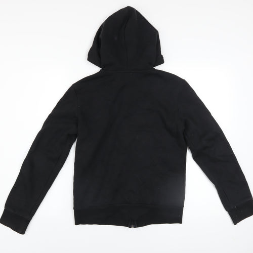 Adidas Womens Black Full Zip Hoodie Size S UK 8-10 Cotton Blend