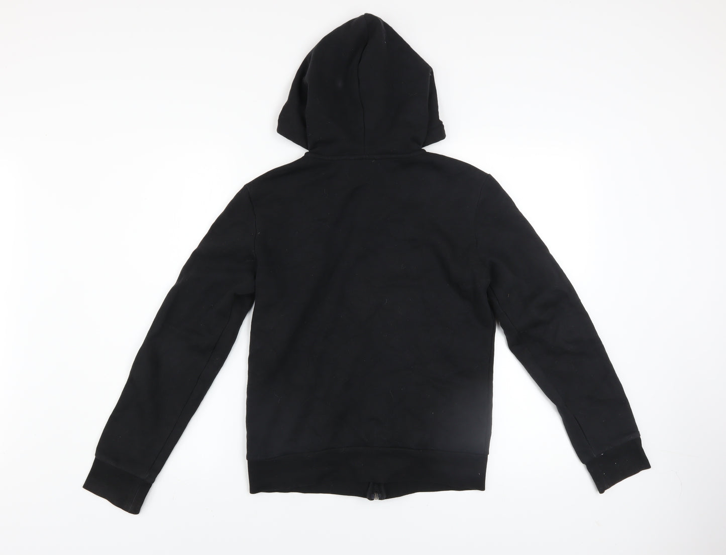 Adidas Womens Black Full Zip Hoodie Size S UK 8-10 Cotton Blend