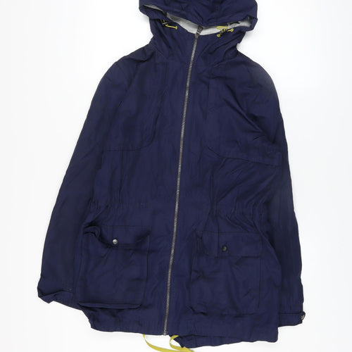 Next Womens Blue Hooded Parka Jacket Size 12 Polyester