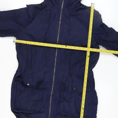 Next Womens Blue Hooded Parka Jacket Size 12 Polyester