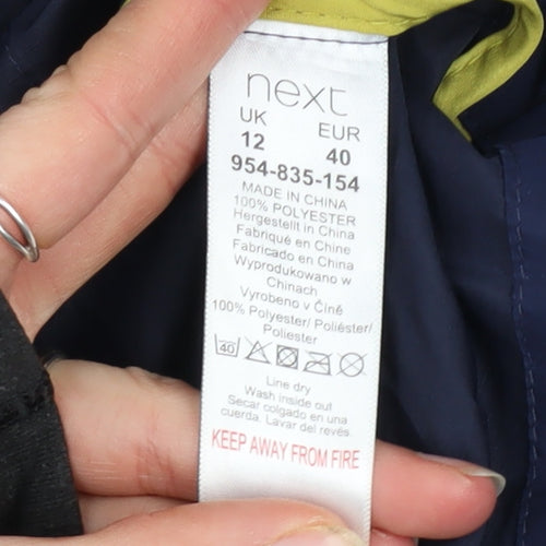 Next Womens Blue Hooded Parka Jacket Size 12 Polyester