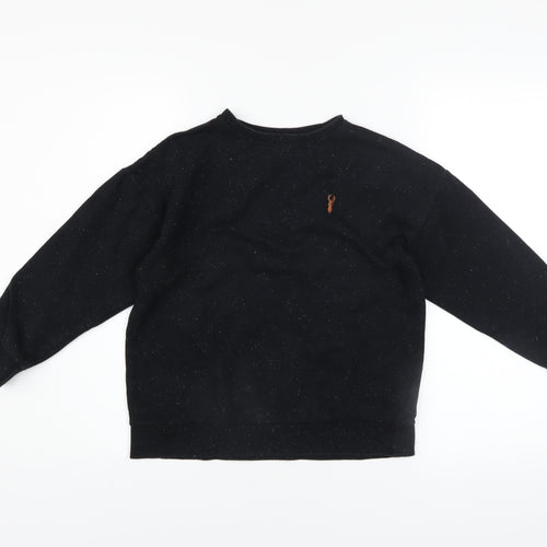 NEXT Boys Black Crew Neck Pullover Sweatshirt 9 Years Cotton Blend Logo