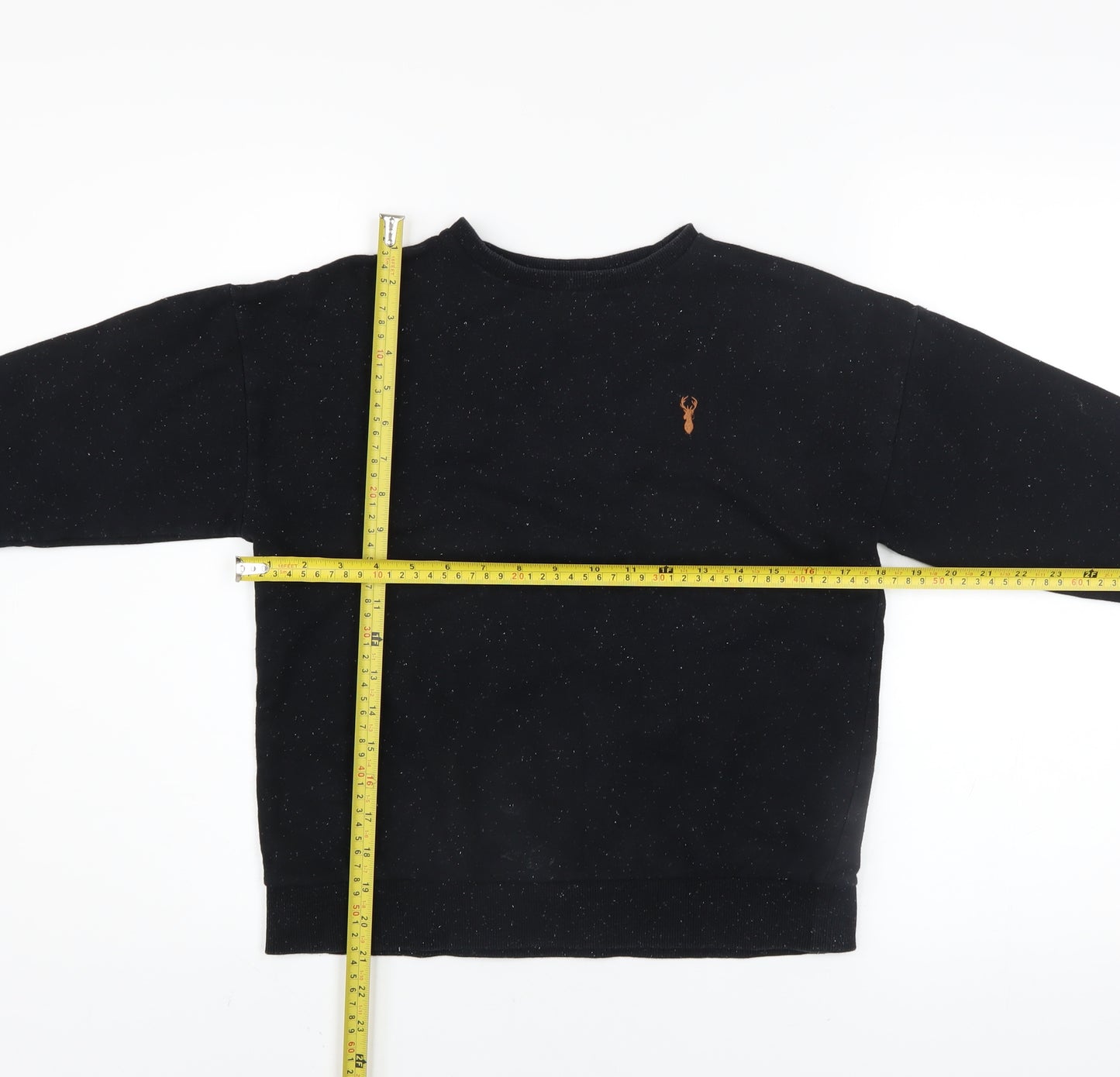 NEXT Boys Black Crew Neck Pullover Sweatshirt 9 Years Cotton Blend Logo