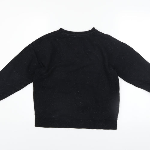 NEXT Boys Black Crew Neck Pullover Sweatshirt 9 Years Cotton Blend Logo