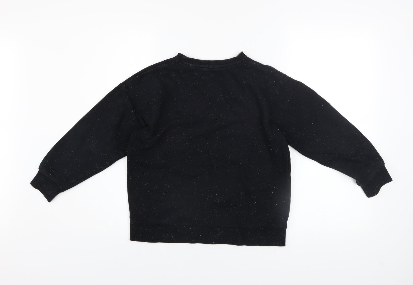 NEXT Boys Black Crew Neck Pullover Sweatshirt 9 Years Cotton Blend Logo