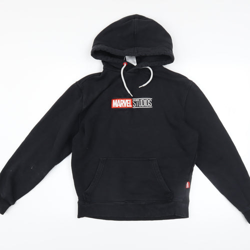 Marvel Boys Black XS Pullover Hoodie with Logo Print