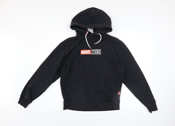 Marvel Boys Black XS Pullover Hoodie with Logo Print
