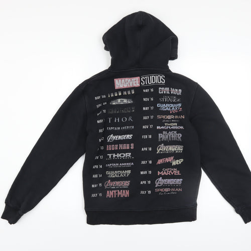 Marvel Boys Black XS Pullover Hoodie with Logo Print