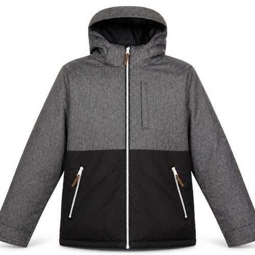H&M Boys Grey Black Hooded Puffer Jacket 12-13 Years Water Resistant Coat