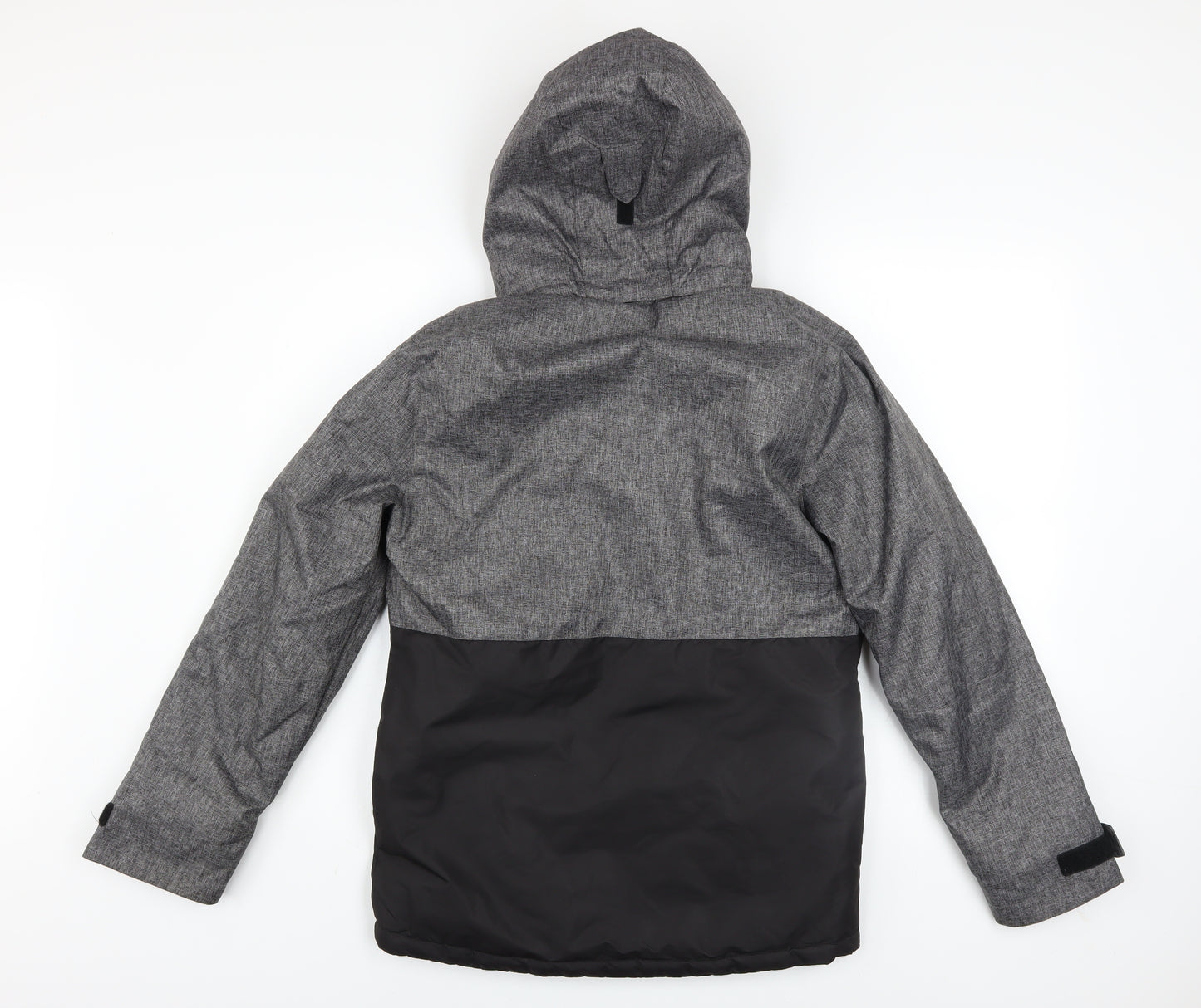 H&M Boys Grey Black Hooded Puffer Jacket 12-13 Years Water Resistant Coat