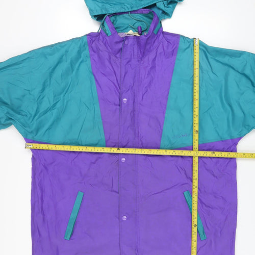 Stormtite Men's Multicoloured 2XL 90s Hooded Nylon Windbreaker Jacket