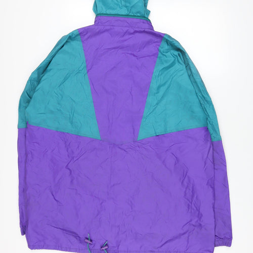Stormtite Men's Multicoloured 2XL 90s Hooded Nylon Windbreaker Jacket