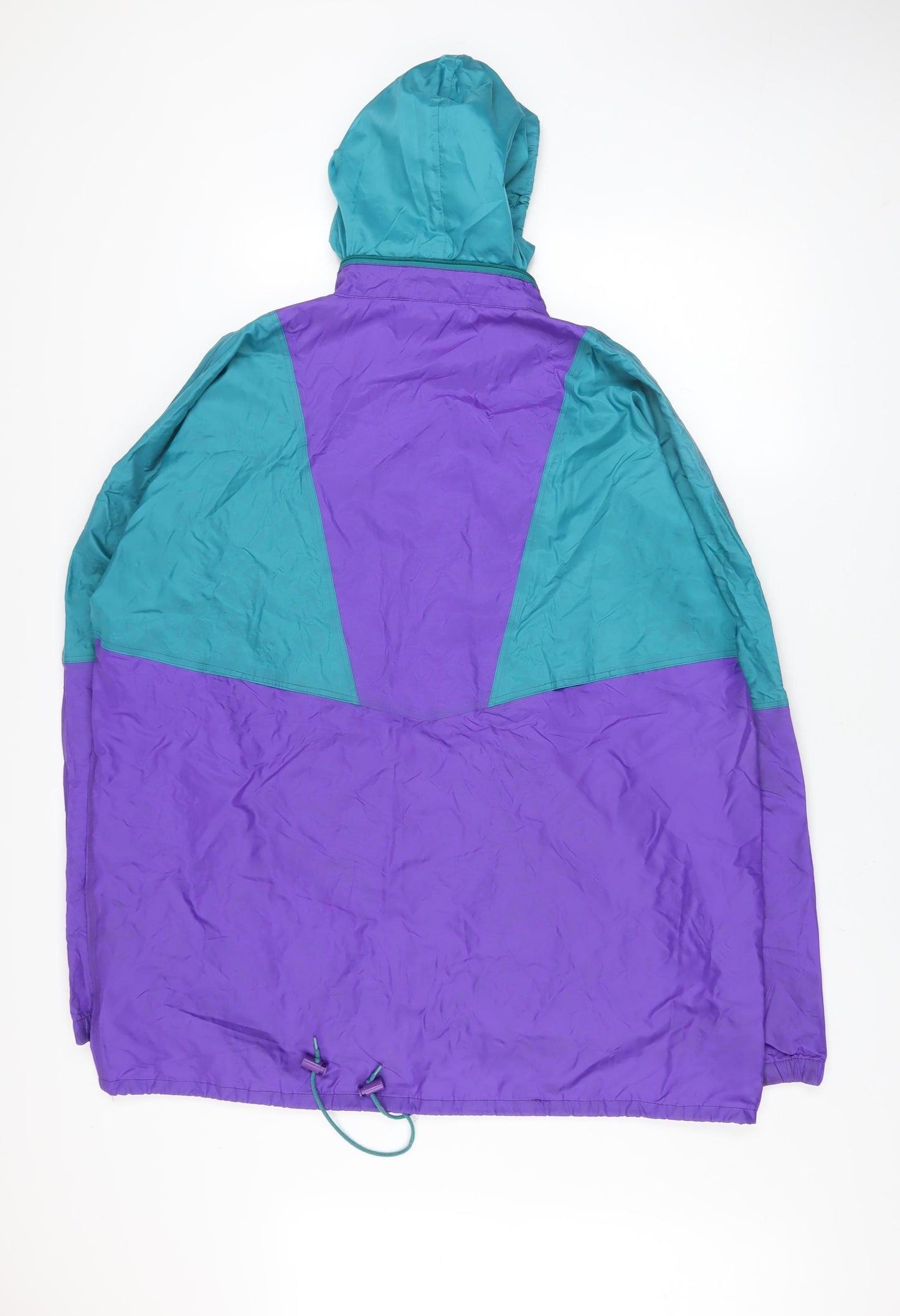 Stormtite Men's Multicoloured 2XL 90s Hooded Nylon Windbreaker Jacket