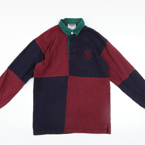 Front Row Men's Multicoloured Rugby Shirt Size M Cotton Long Sleeve