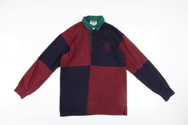 Front Row Men's Multicoloured Rugby Shirt Size M Cotton Long Sleeve