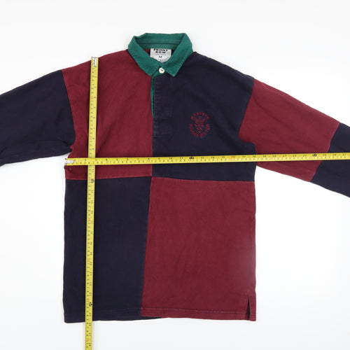 Front Row Men's Multicoloured Rugby Shirt Size M Cotton Long Sleeve