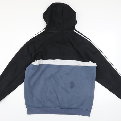 Adidas Men’s Blue & Black 1/2 Zip Hoodie Size L Sports Style