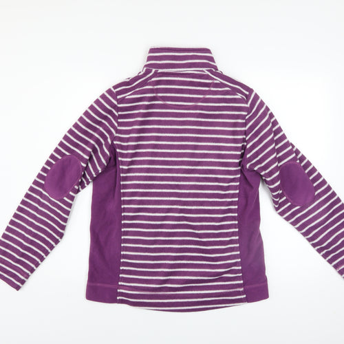 Craghoppers Womens Purple Striped Fleece Pullover UK 12 1/2 Zip Sweatshirt