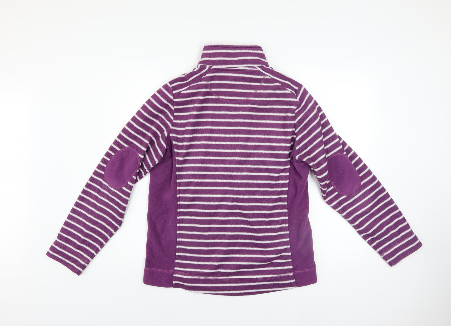 Craghoppers Womens Purple Striped Fleece Pullover UK 12 1/2 Zip Sweatshirt