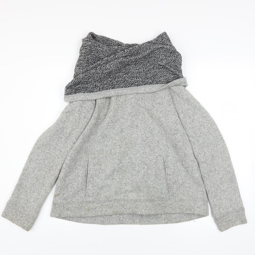 J.Crew Women's Grey Cowl Neck Pullover Sweatshirt Size M Wool Blend
