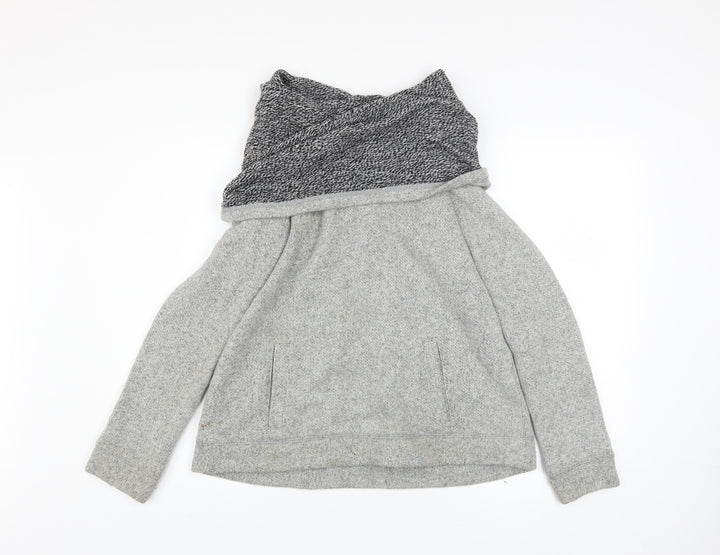 J.Crew Women's Grey Cowl Neck Pullover Sweatshirt Size M Wool Blend