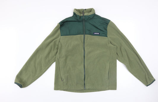 Lands' End Men's Green Fleece Full Zip Outdoor Jacket Size M
